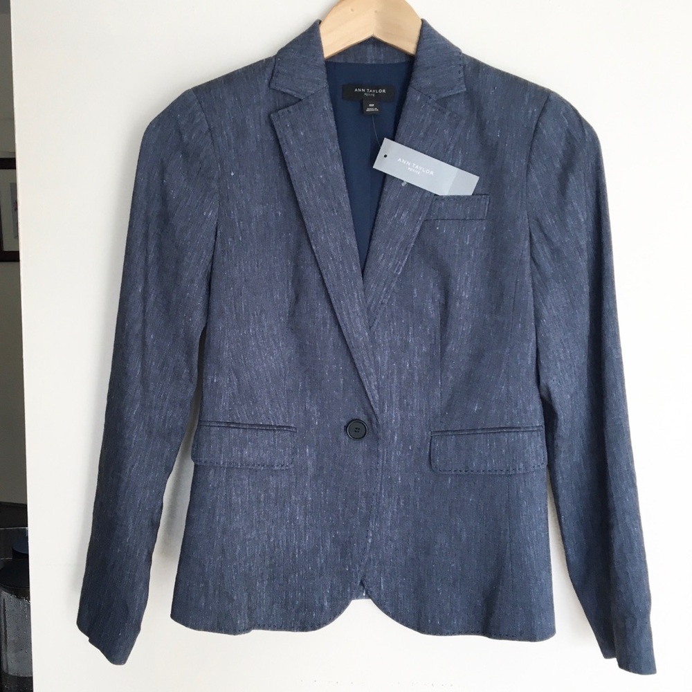 NWT Ann Taylor Linen Chambray Blazer